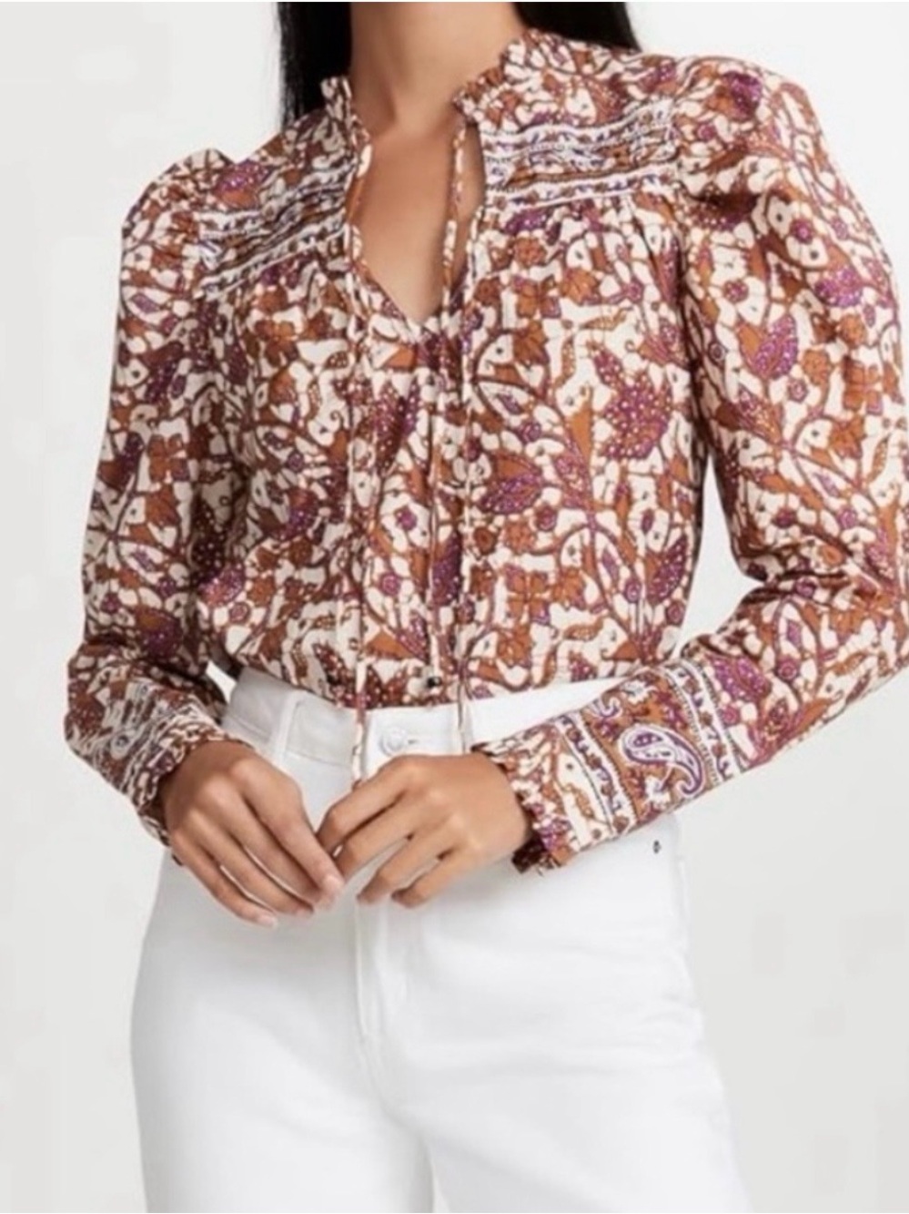 Love the Label purple and brown tie top